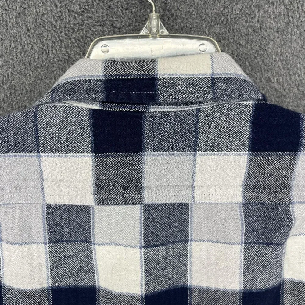 Levi's Shirt Mens Large Blue Plaid Flannel Relaxed Long Sleeve Button‎ Down